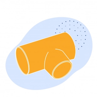 Чугунный тройник с тремя раструбами Ду 300x100 мм ГОСТ ISO 2531-2012