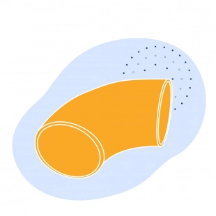 Титановый отвод 90° 27.3х2.5 мм ВТ1-0 ГОСТ 17375-2001