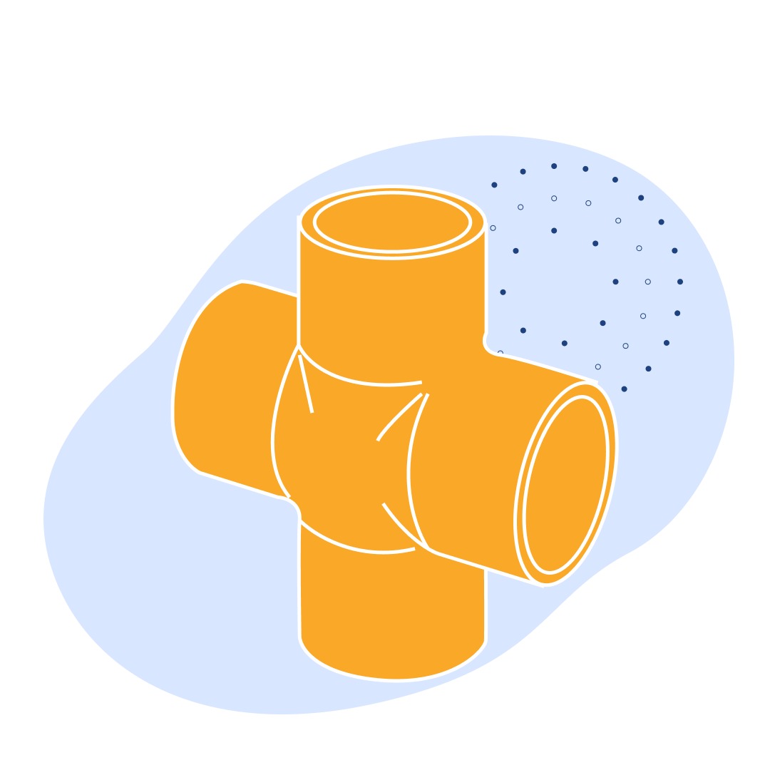 Крестовина нержавеющая переходная Ду 18 мм 12Х18Н9Т ГОСТ 13968-74