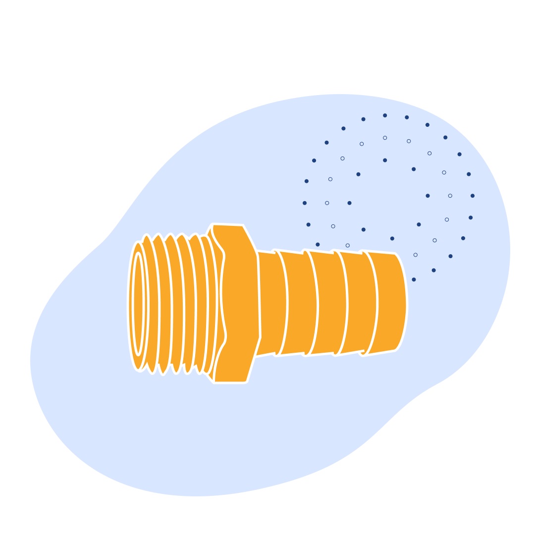 Штуцер ДУ 20 мм под резьбу с гайкой 1Д