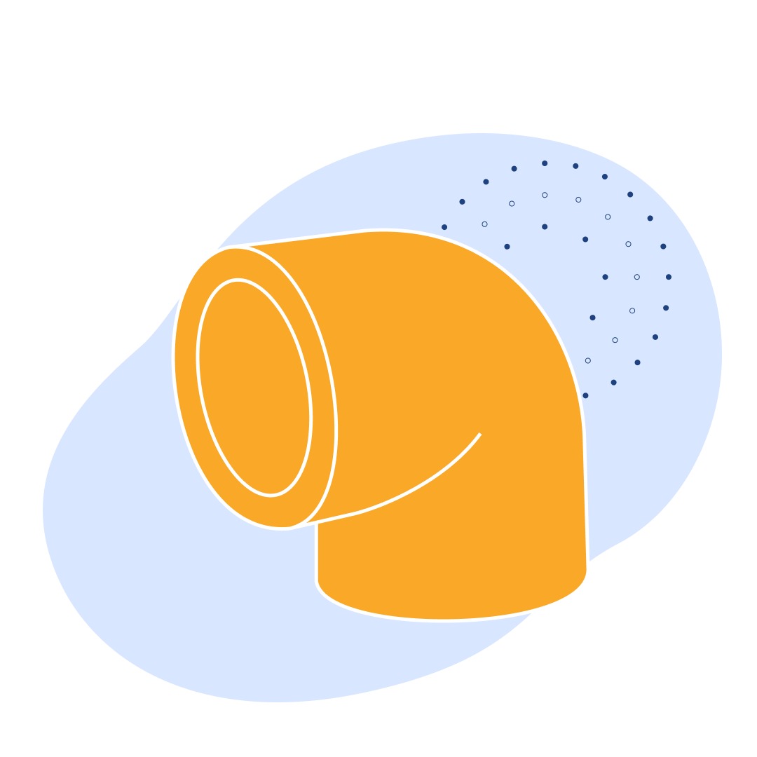 Уголок полипропиленовый 90° Ду 63 мм