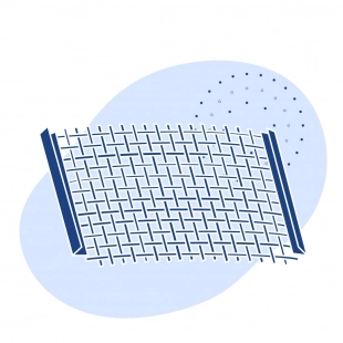 Сито с поперечной натяжкой 4х4 мм 1570х1065x2 мм