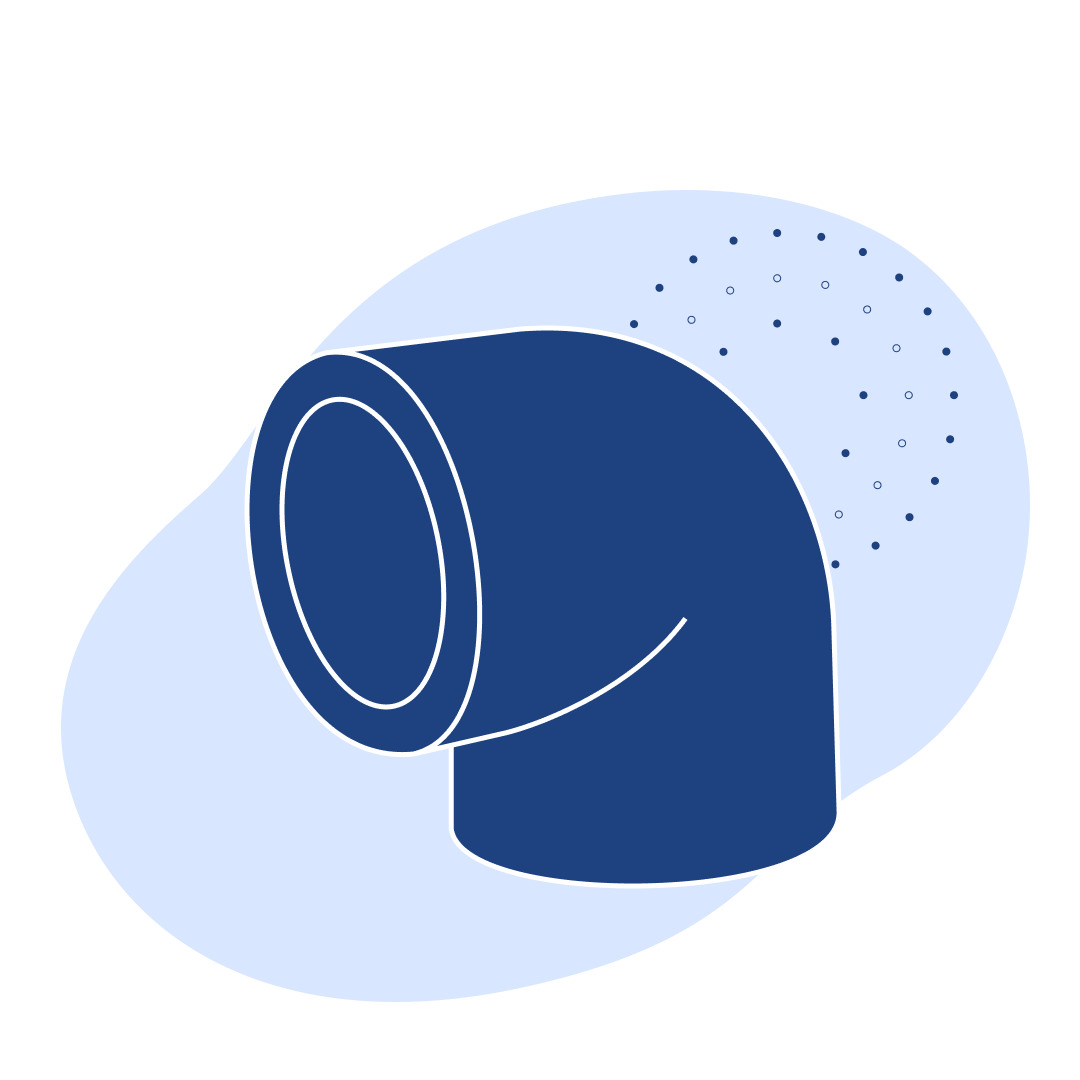 Уголок полипропиленовый 90° Ду 63 мм